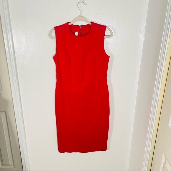 SPANX The Perfect Fitted Dress True Red Sheath Office Business Casual Ponte Knit - Picture 2 of 9